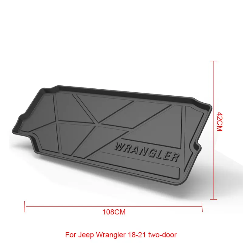 Specialized For Jeep Wrangler JK 2021 11-21 Cargo Liner Trunk mat TPO Waterproof Durable Protection Carpet Accessories Interior images - 6