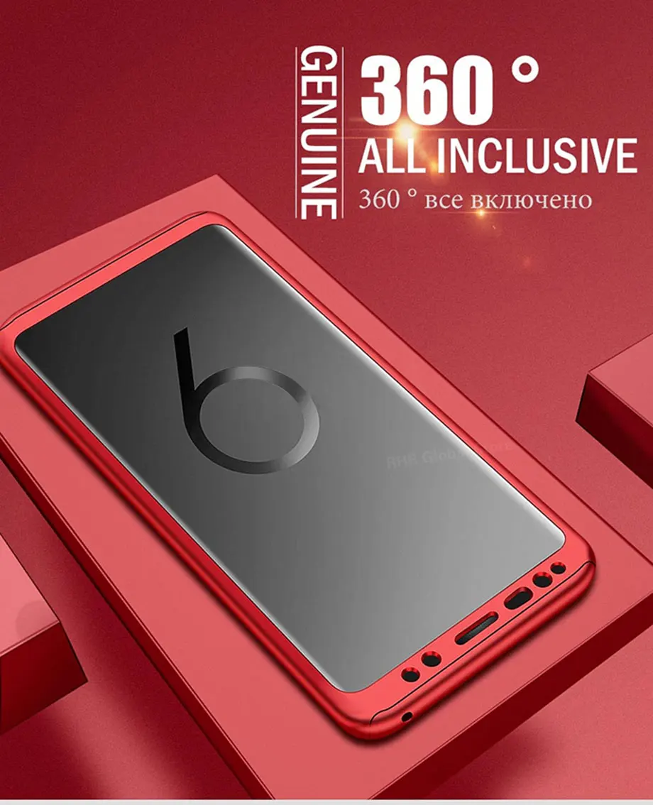 

360 Full Cover With Tempered Glass Phone Case For Huawei Honor Y5 Y6 Y7 Y9 P Smart Z Pro Plus Prime 2018 2019 Back Cover Case