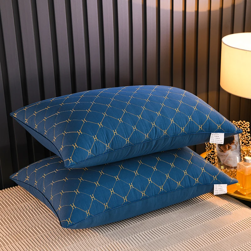 

Many Color Cotton Pillow Bedroom Bed Sleep Cervical Pillow Middle-high Pillow Core Frosted Thickened Machine Wash Quilt Cover