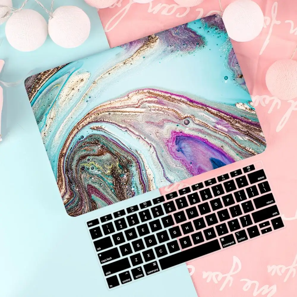 Прорезиненный матовый чехол для ноутбука Macbook Air 13 Mac Book retina Pro 13 1" Touch bar A1989 A1990+ чехол для клавиатуры - Цвет: Rainbown