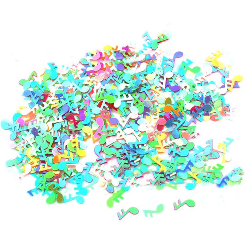 1000 шт./упак. Симпатичные 6 мм блеск декор из музыкальных нот свадебные