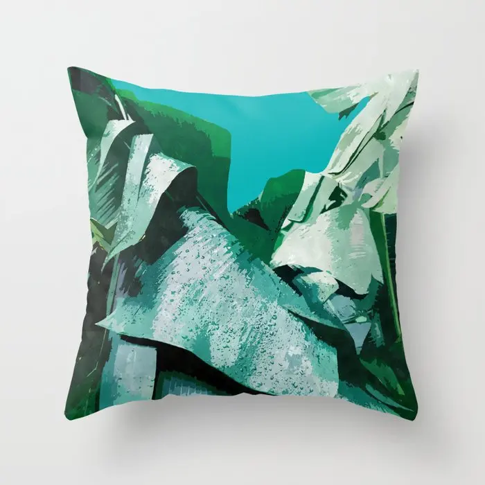 

Декоративная подушка 45x45 см Green Tropical Leaves