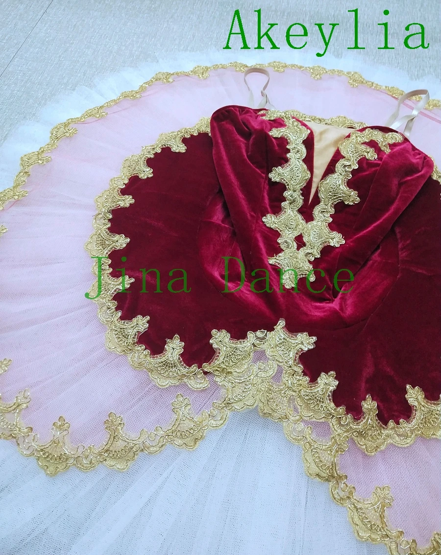 Новинка профессиональная балетная юбка-пачка с блестками красный цвет для детей