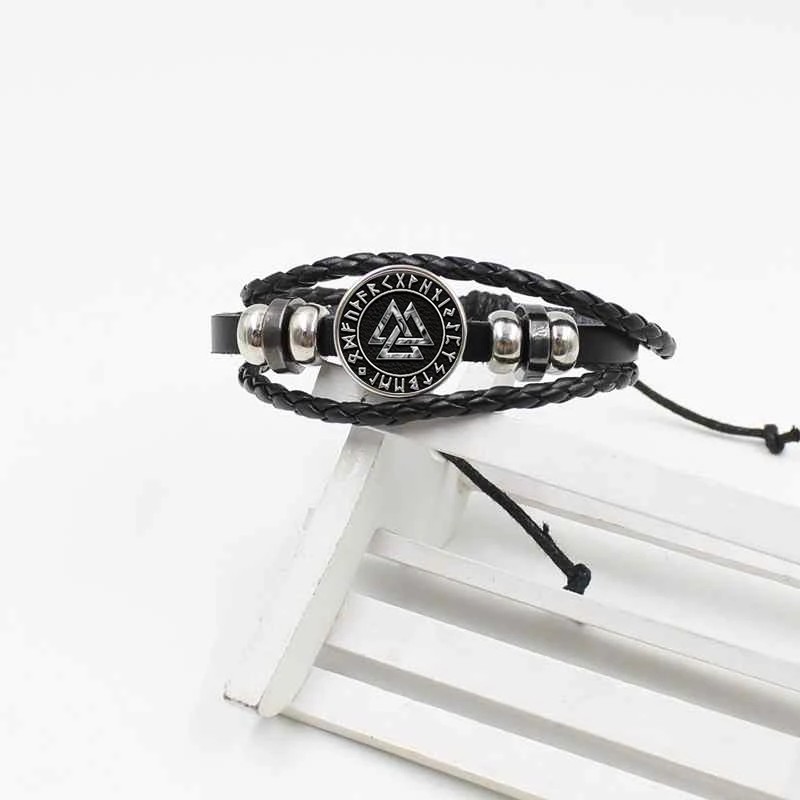 Кожаный плетеный браслет Новый в Европе и Америке скандинавский викинговый