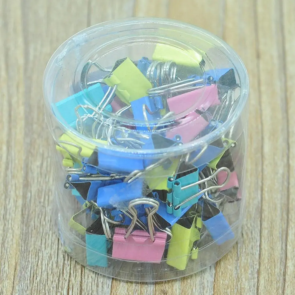 

60PCS/lot 15mm Colorful Metal Binder Clips Paper Clip Office Stationery Binding Supplies