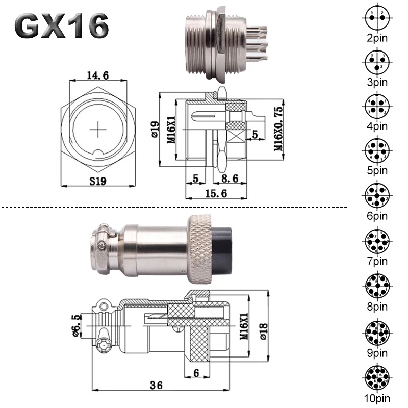 1 комплект GX16 авиационный соединитель 2 3 4 5 6 7 8 9 10 штырьков штекер и гнездо для