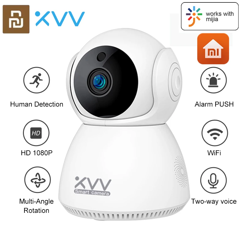 Оригинальная панорамная IP камера Xiaovv Q8 HD 1080P 360 ° Onvif ИК Ночное Видение Обнаружение