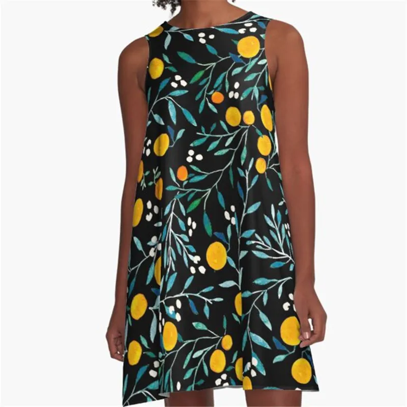 

Fashion Women summer dresses Golden Daisies Printed A-Line Boho Dress for women harajuku Sexy ladies mini short beach dress