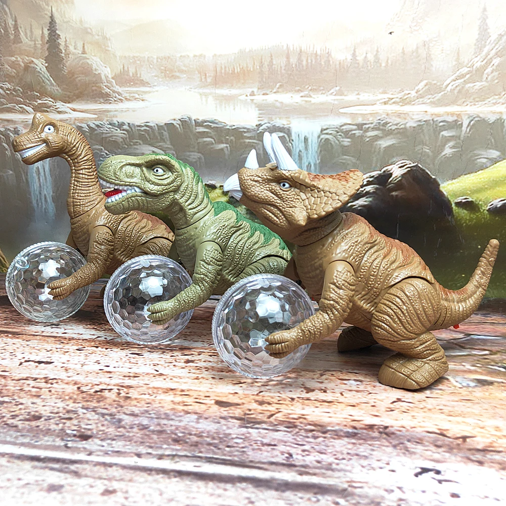Игрушечный игрушечный динозавр Электрический вращающийся светильник
