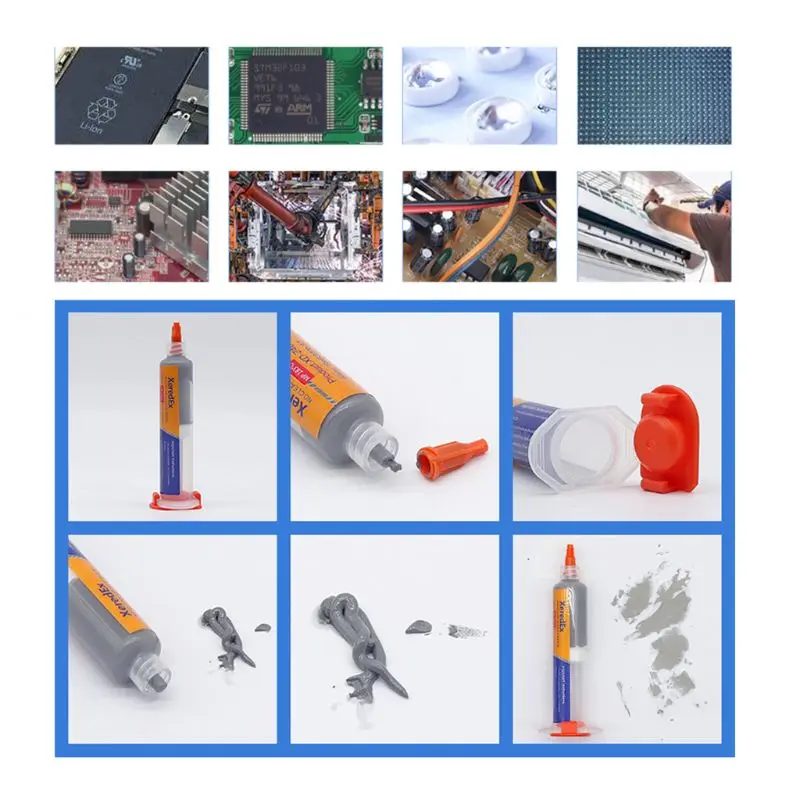 

XD-Z40 Syringe Tube Solder Paste Flux With Lead Rework Reflow SMT Soldering