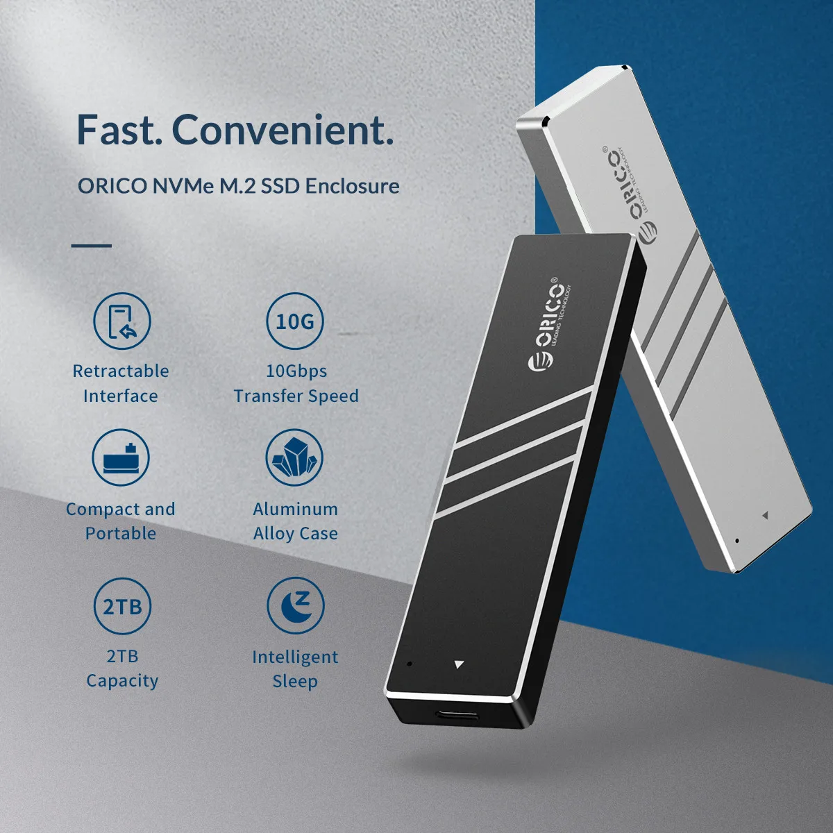Чехол ORICO 10 Гбит/с M2 NVMe SSD с выдвижным интерфейсом type C USB3.1 UASP M.2 USB NVME корпус алюминиевый жесткий диск коробка