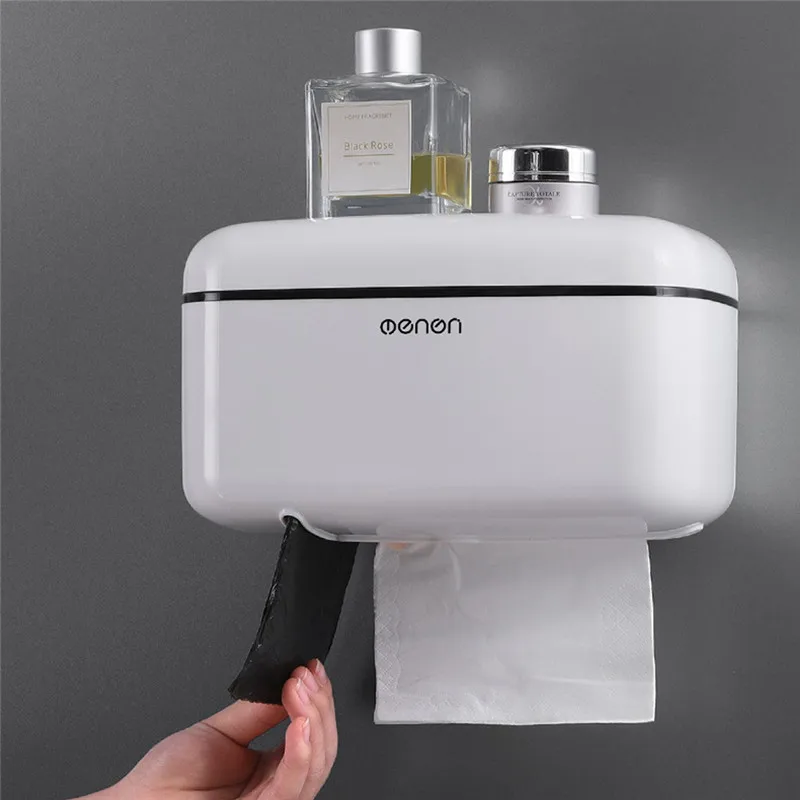 Коробка для туалетной бумаги без перфорации водонепроницаемая с подставкой