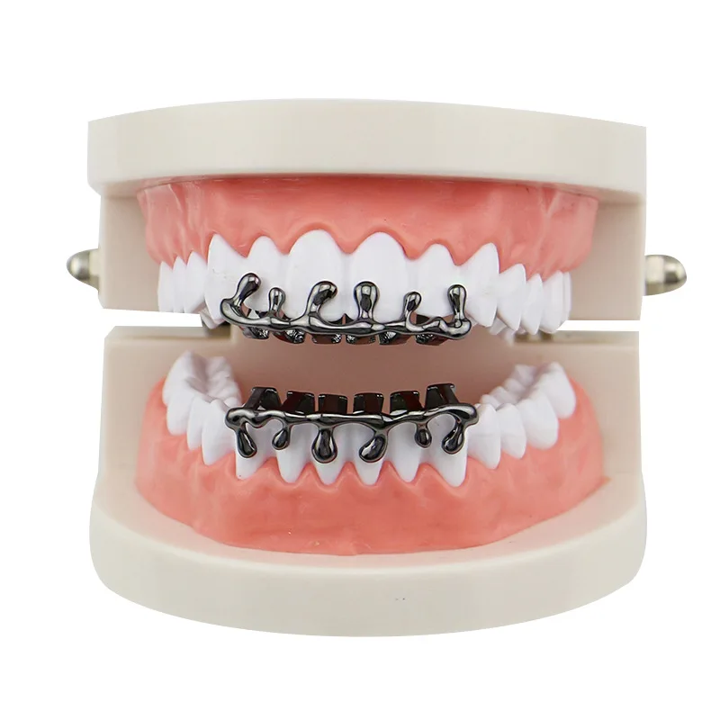 Льдом Для мужчин и женщин в стиле хип-хоп зуб решетки Кепки 6 нижний зубные