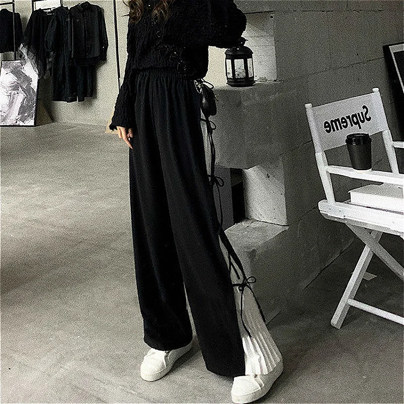 Повседневные женские брюки в стиле пэчворк с боковой полосой японском для отдыха