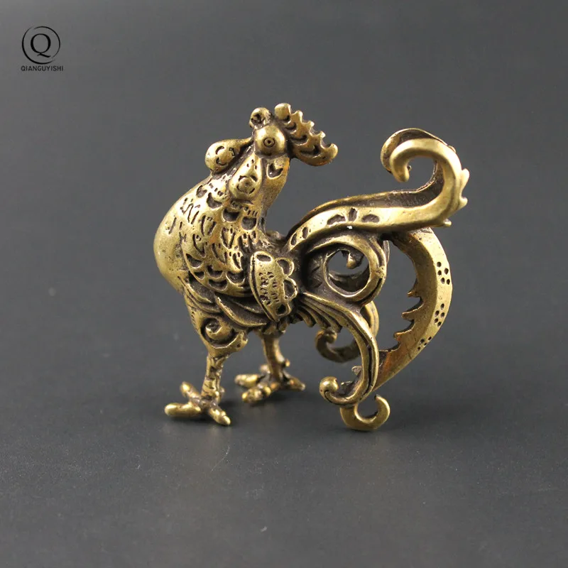 Творческий Чистая медь Медь Китайский Зодиак Курица Статуя Подвески Украшения