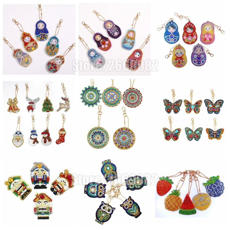 Русская кукла полноразмерная 5D сделай сам алмазная живопись брелок для ключей