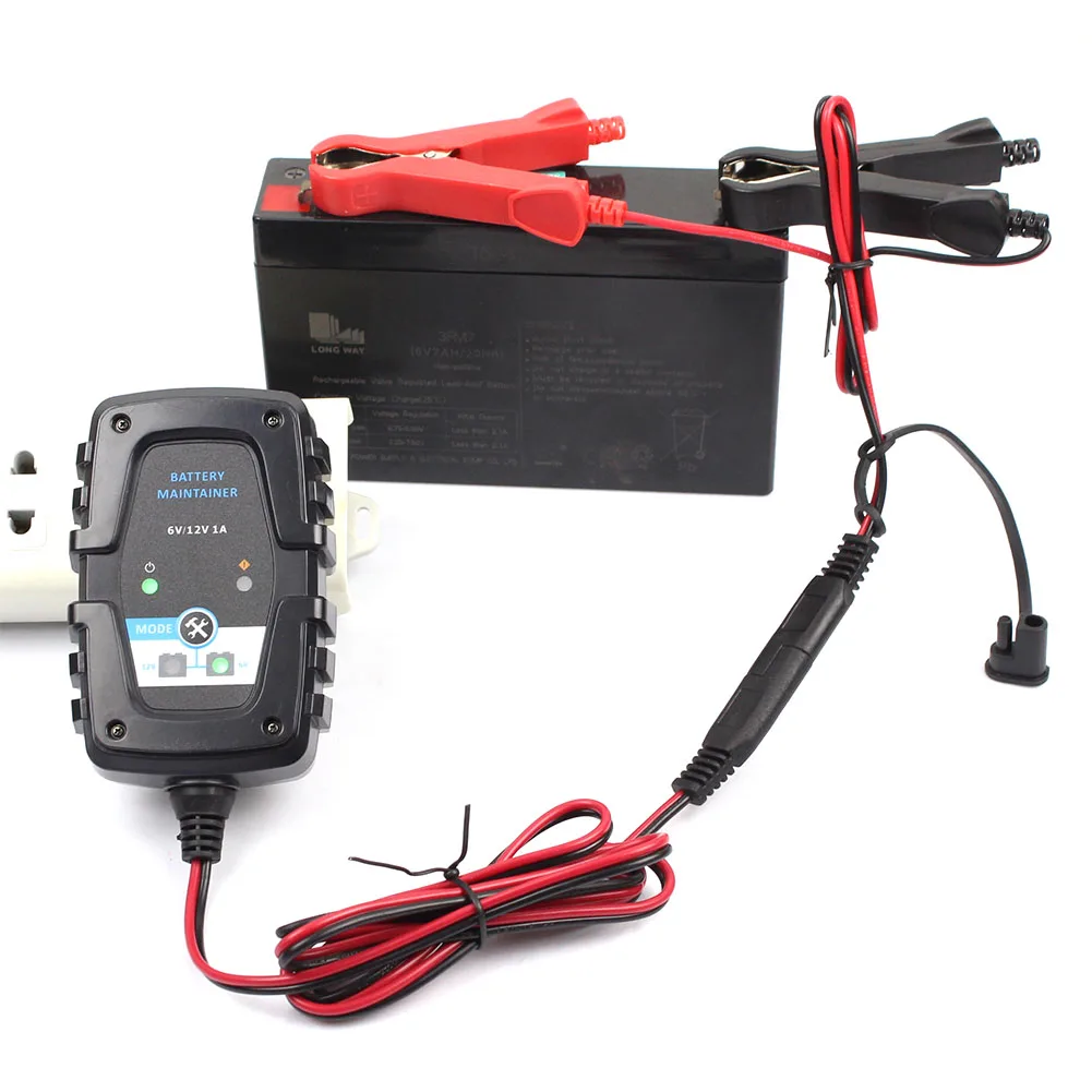 

1A Automatic Smart Charger 6V 12V Battery Charger Battery Maintainer Trickle Charger for SLA AGM CELL WET Lead Acid Batteries