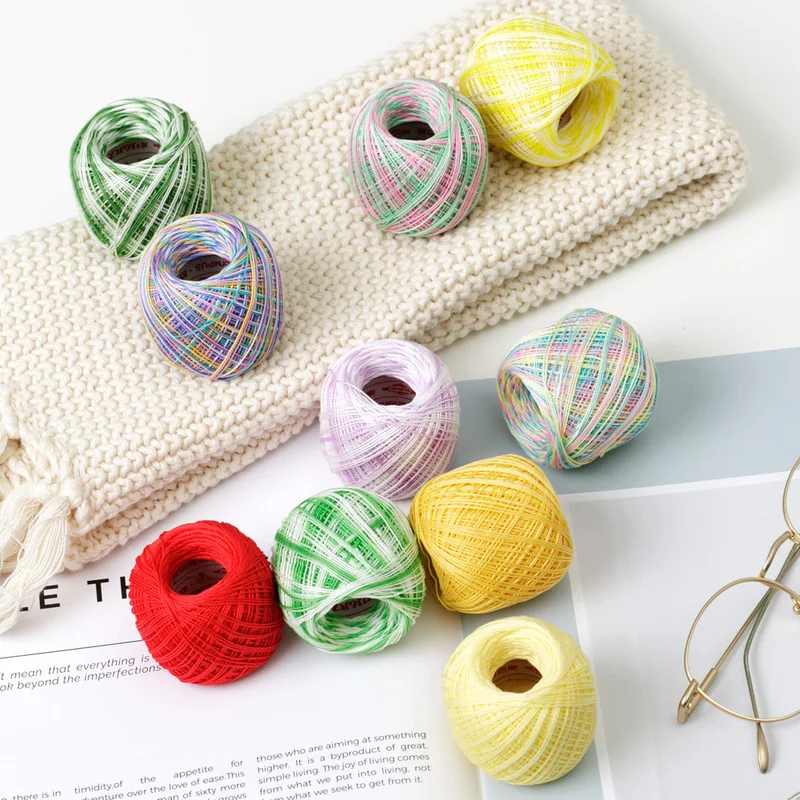 Thin Crochet Yarn Cotton for Knitting Crochet 27 Colors Thread Embroidery Knitting Lace Weaving Yarn Soft Sewing Accessories