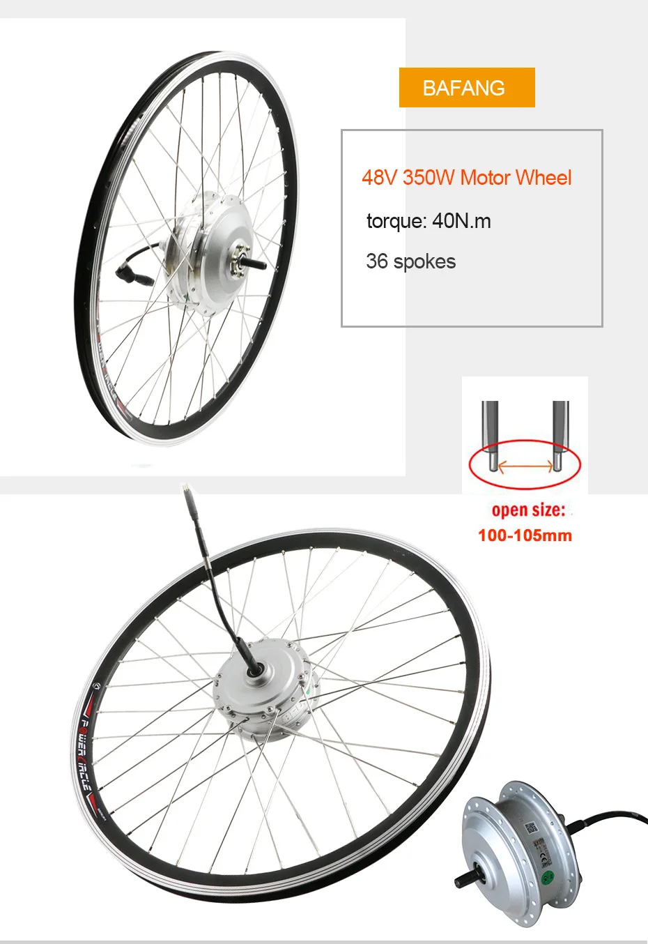 Bafang 48V 350W электрический велосипед Планетарная втулка переднее колесо для электрического велосипеда конверсионный комплект для 2" 700C E велосипед Bafang eBike комплект
