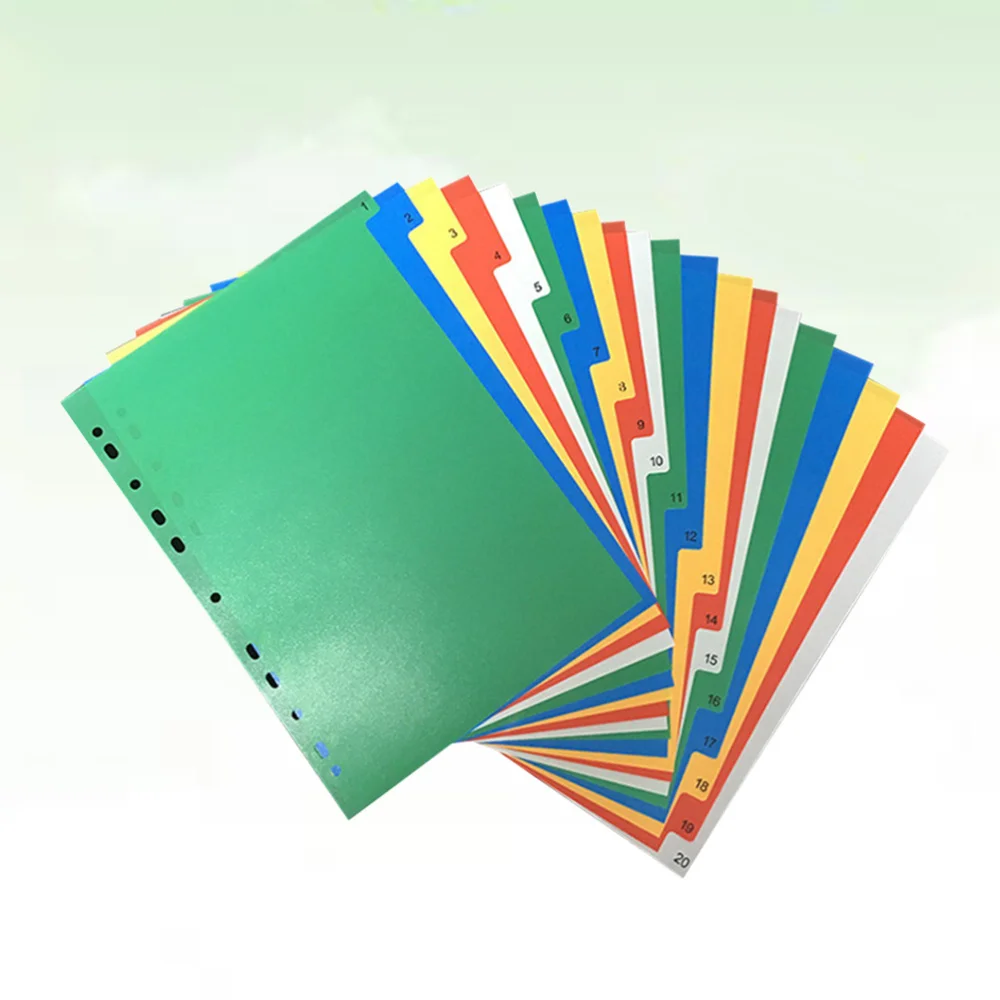 

40PCS A4 Colorful Page Classified Lables Tab Dividers (Color Printed Number)