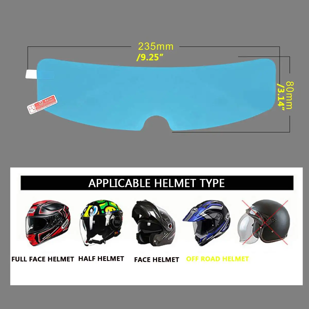 

Universal Motorcycle Helmet Rainproof Film PET Coating Fog-resistant Clear Film Anti-Fog Patch Film Waterproof