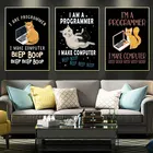 Программатор я делаю компьютерный звуковой сигнал Boop, печать на холсте с животными, живопись, настенные художественные плакаты, картина для гостиной, спальни, Декор