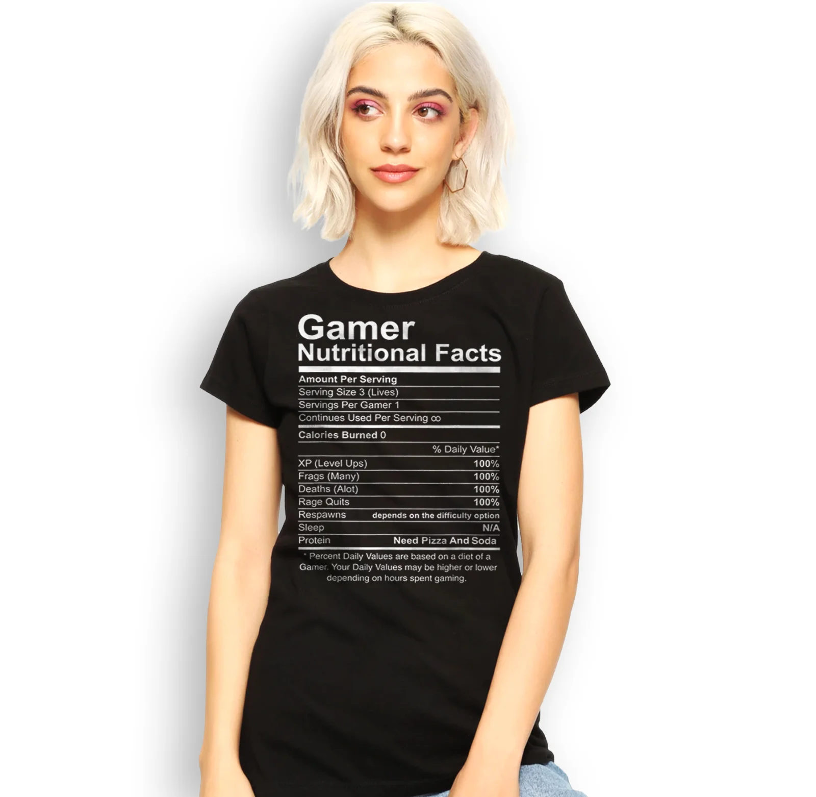 

Gamer Nutritional Facts Cool Gamer Video Game Funny T-shirt, Gamers T-shirt