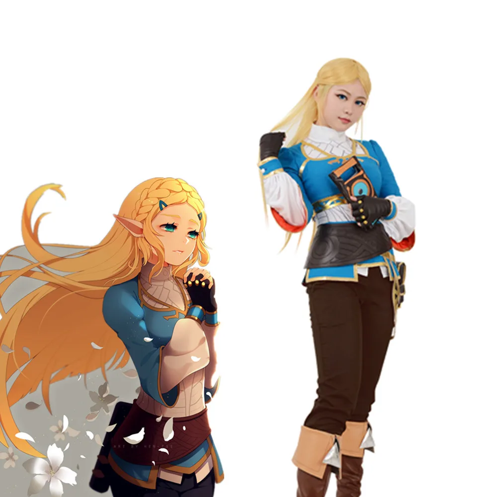 

Костюм принцессы для косплея Botw, костюмы на Хэллоуин для женщин, костюм с синим топом