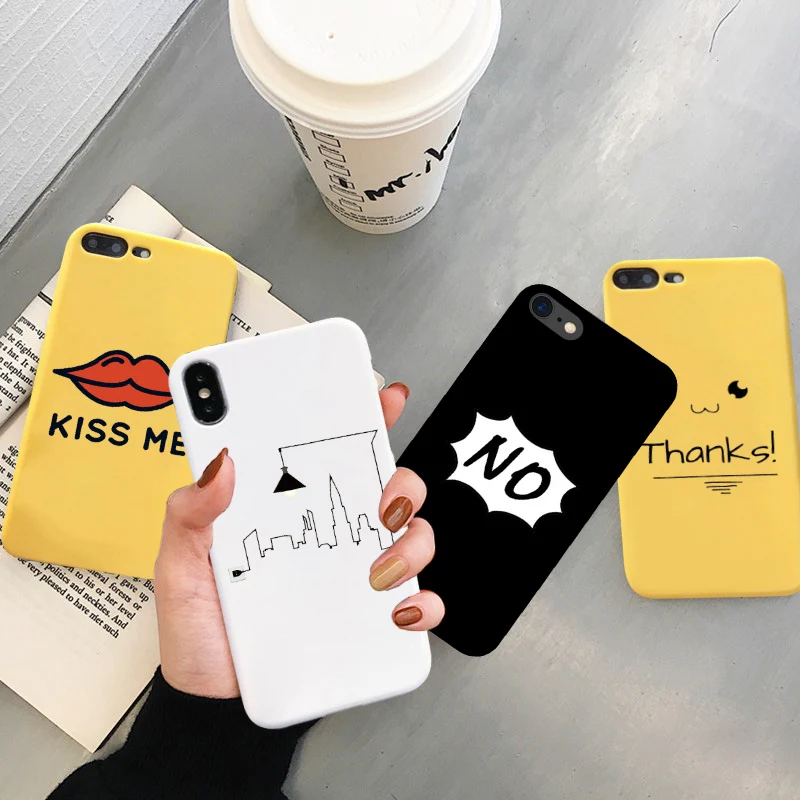 GYKZ чехол для телефона с рисунком кота и губ iPhone XS MAX X XR 7 8 6 6s Plus Yes No Art Line Мягкая