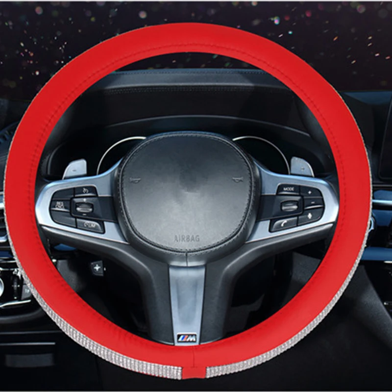 Спортивная кожаная искусственная кожа для Jaguar Lexus Cadillac чехол рулевого колеса