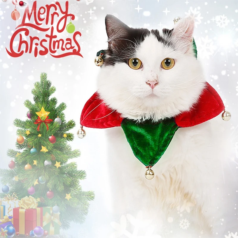 Рождественская бандана для кошек собак нагрудники шарф ошейник регулируемый