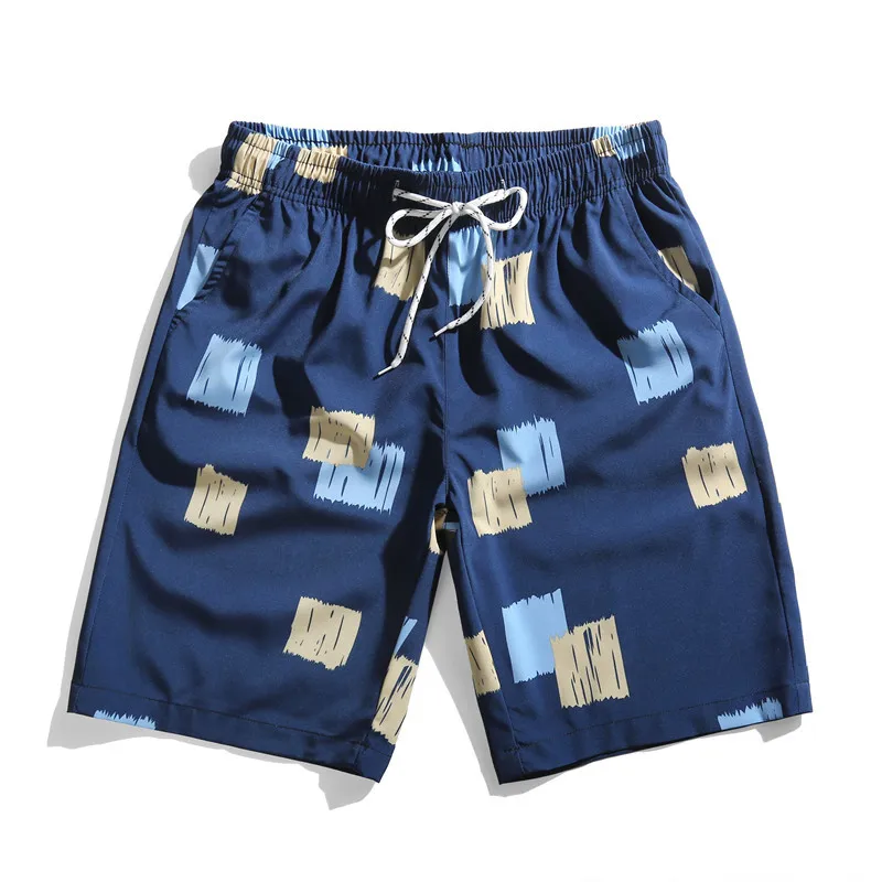 

2021Shorts men's summer casual five-point large trunks trendy swimming trunks loose quick-drying beach pants hot spring pants