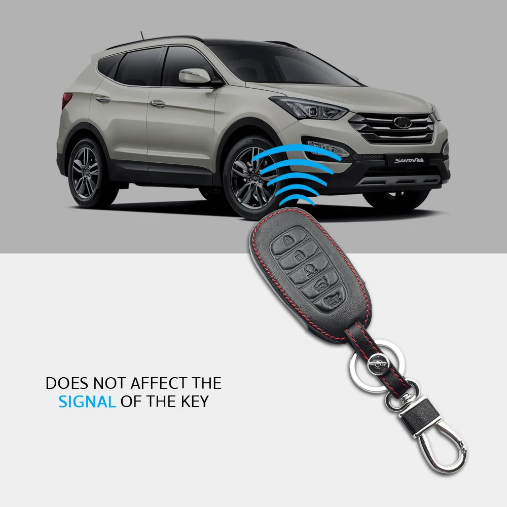 Кожаный чехол для автомобильных ключей Hyundai Kona Azera Величие IG Santa Fe I30 IX35 Elantra