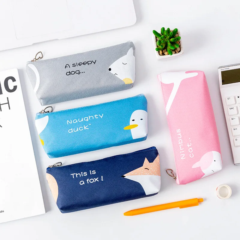Простой мультяшный чехол для ручек большой вместимости с животными детей