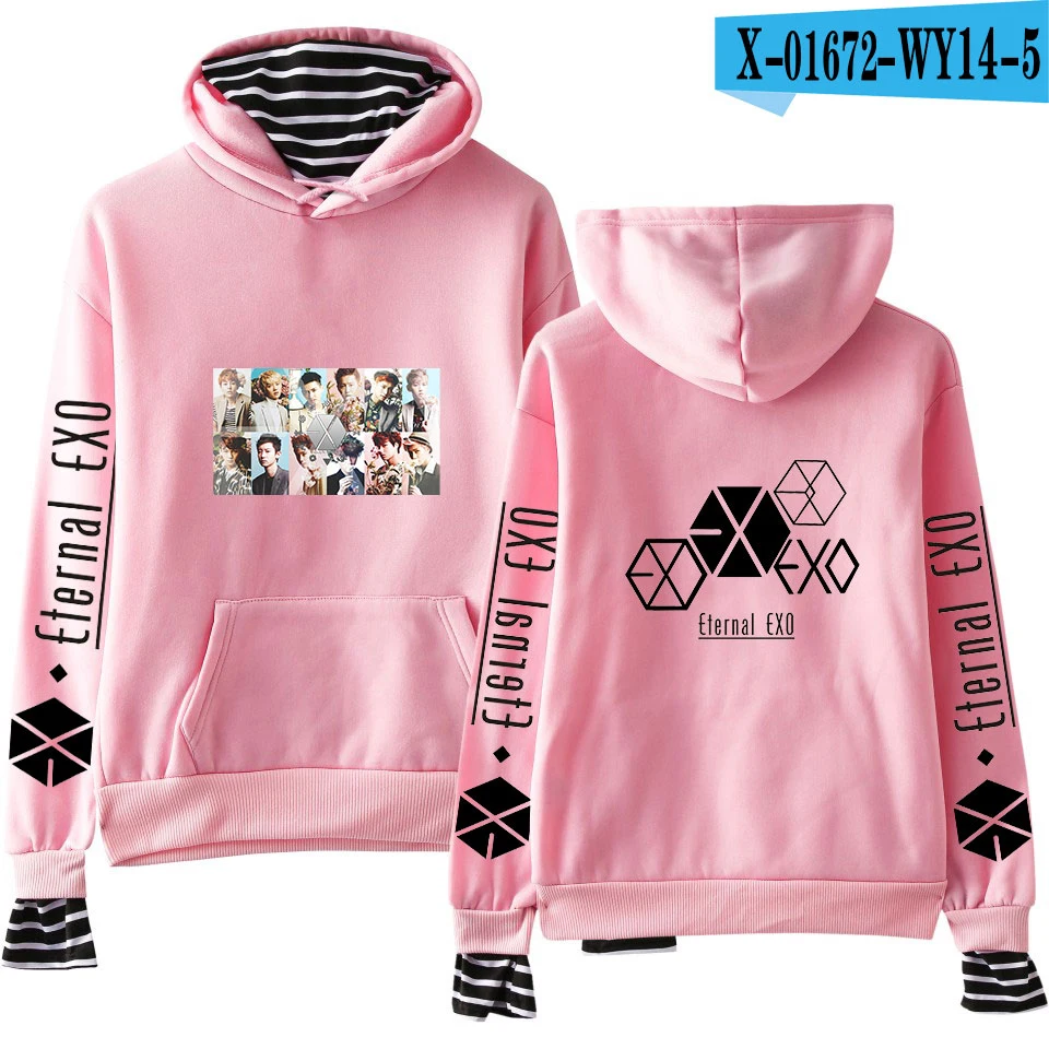 Бургундия EXO PLANET#5 толстовки KPOP хлопковые водолазки негабаритный свитер с капюшоном для женщин EXO PLANET#5 толстовки moletom плюс размер - Цвет: Бургундия