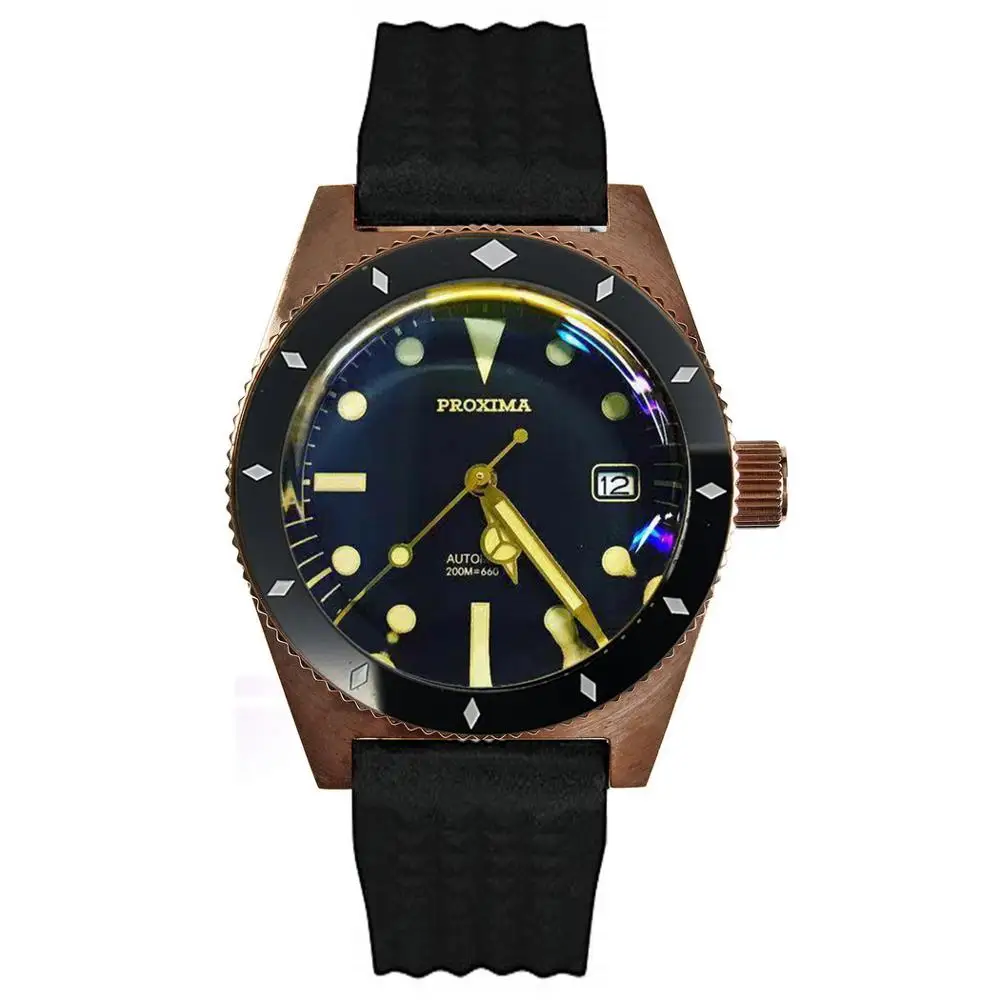 Часы мужские автоматические бронзовые водонепроницаемые механические наручные