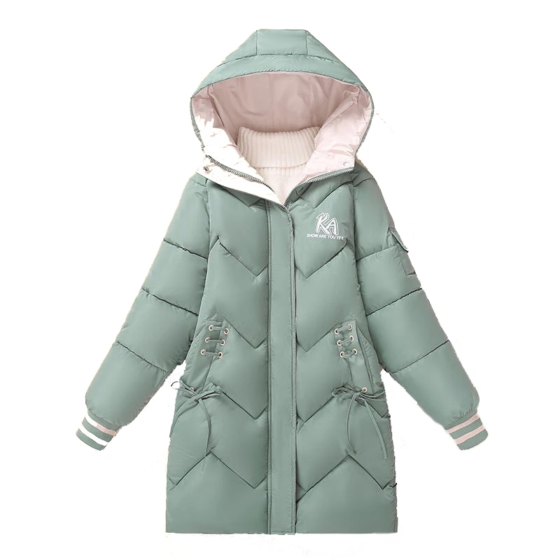 

Cotton Padded Women Winter Jacket Thick Hooded Down Jacket Long Warm Padded Parka For Women Plus Size 2XL Winter Coat