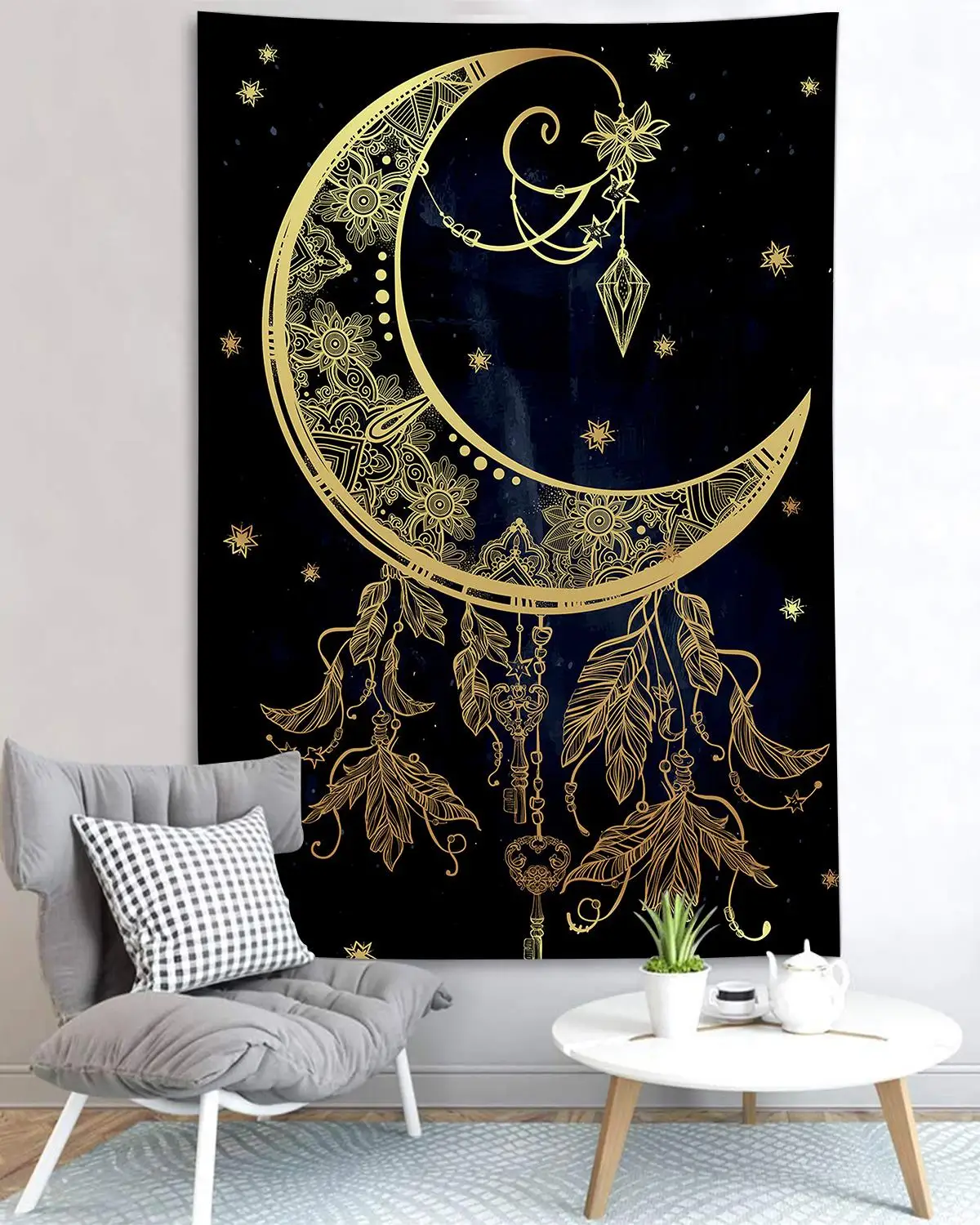 

Simsant Moon Dreamcatcher гобелен Древний Египет мифология искусство настенный гобелен для гостиной для дома и общежития Декор