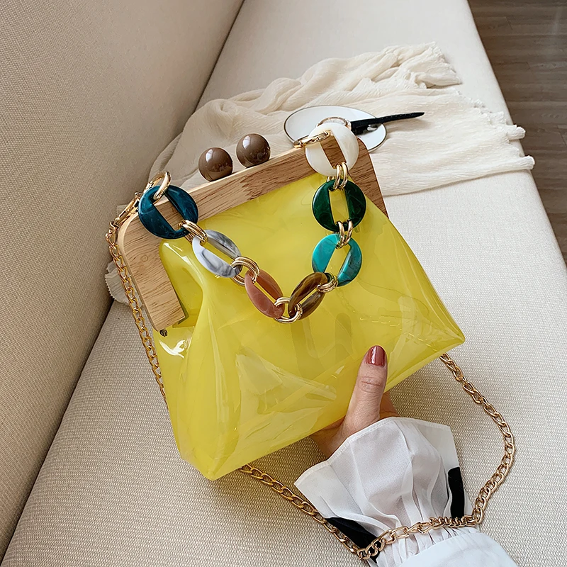 Роскошный дизайнерский новый акриловый ремешок прозрачная Желейная женская