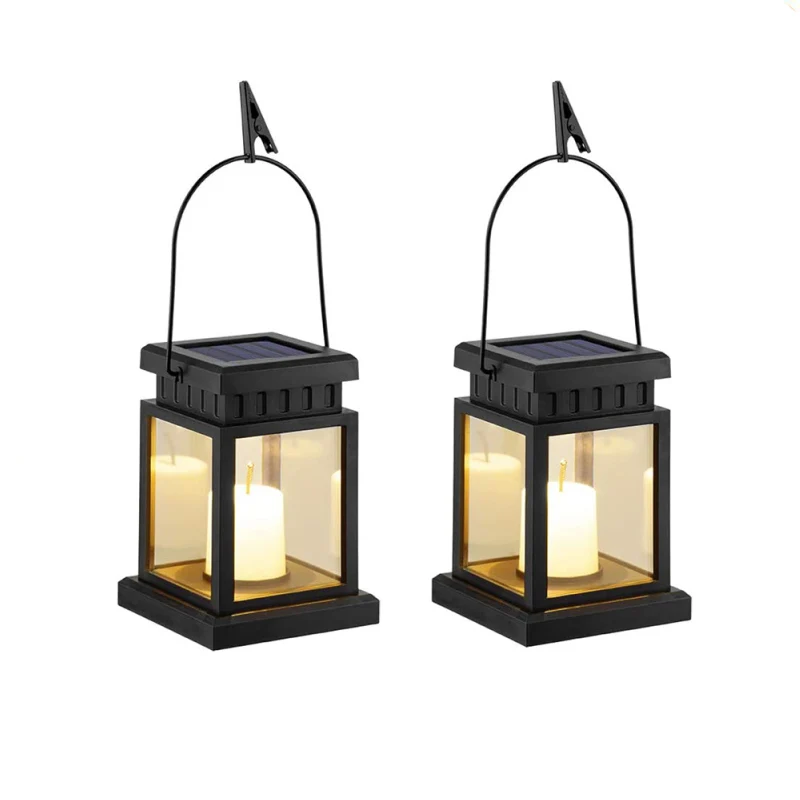 

Фонарь подвесной на солнечной батарее, эффект свечи, 2 шт., теплый белый