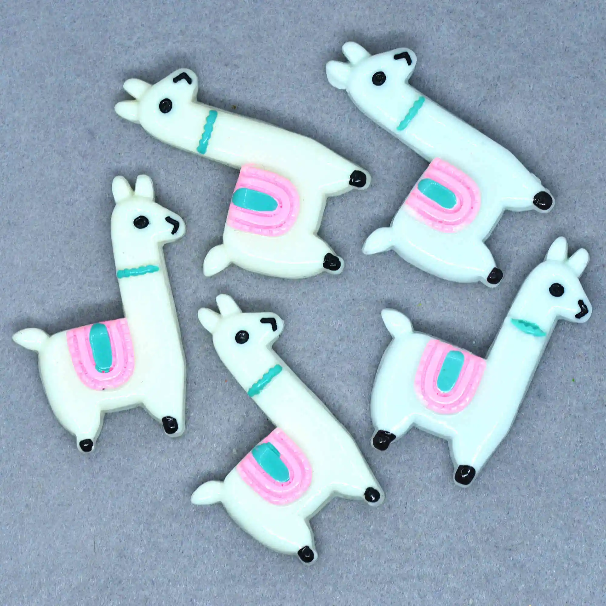 10 шт. 25x36 мм белые кабошоны из смолы с плоской задней стороной Альпака | Лама