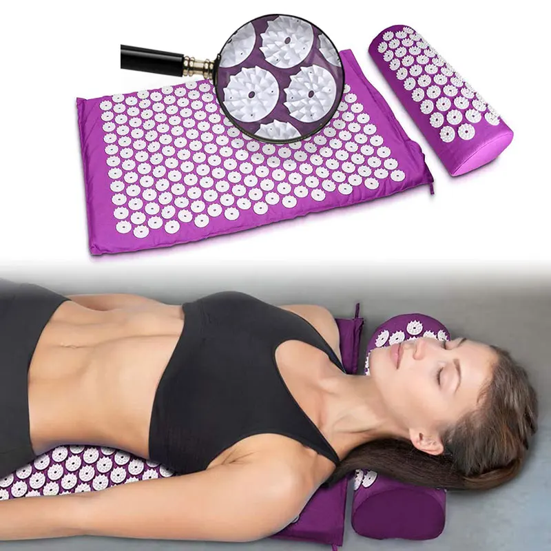 

Massager Mat Pillow Acupuncture Acupressure Foot Neck Yoga Sets Body Pain Stress Bed Pilates Relieve Pranamat