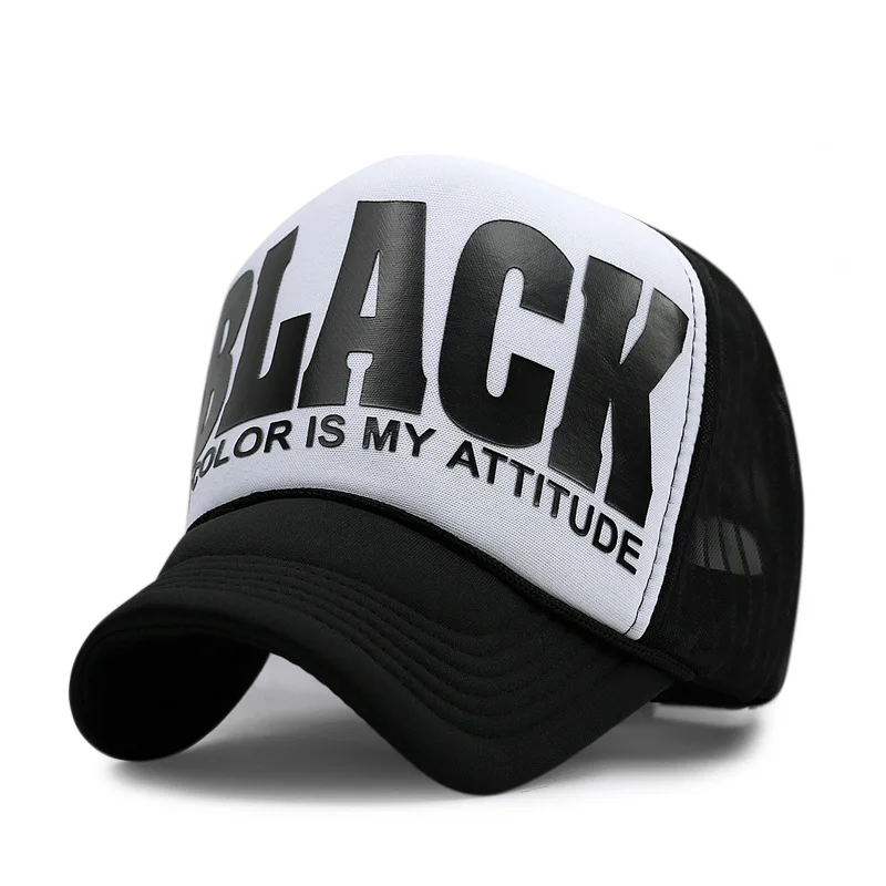 Wholesale Adult Trucker Cap Men And Women Hiphop Punk Rock Snapback Hats Male Summer Sunshade Mesh Baseball Hat 60 Colors