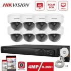 Hikvision IP Security Kit 4K 8-канальный POE NVR Hikvision 4-мегапиксельная IP-камера для внутреннегонаружного подключения Hik-Plug and Play H.265