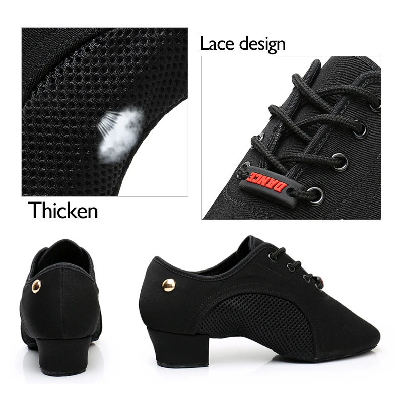 DKZSYIM Dance Shoes Ballroom women Latin Dance Shoes Modern Tango Men Shoes For Boy Girl Dance Sneaker Jazz Shoes heeled 3.5/5cm