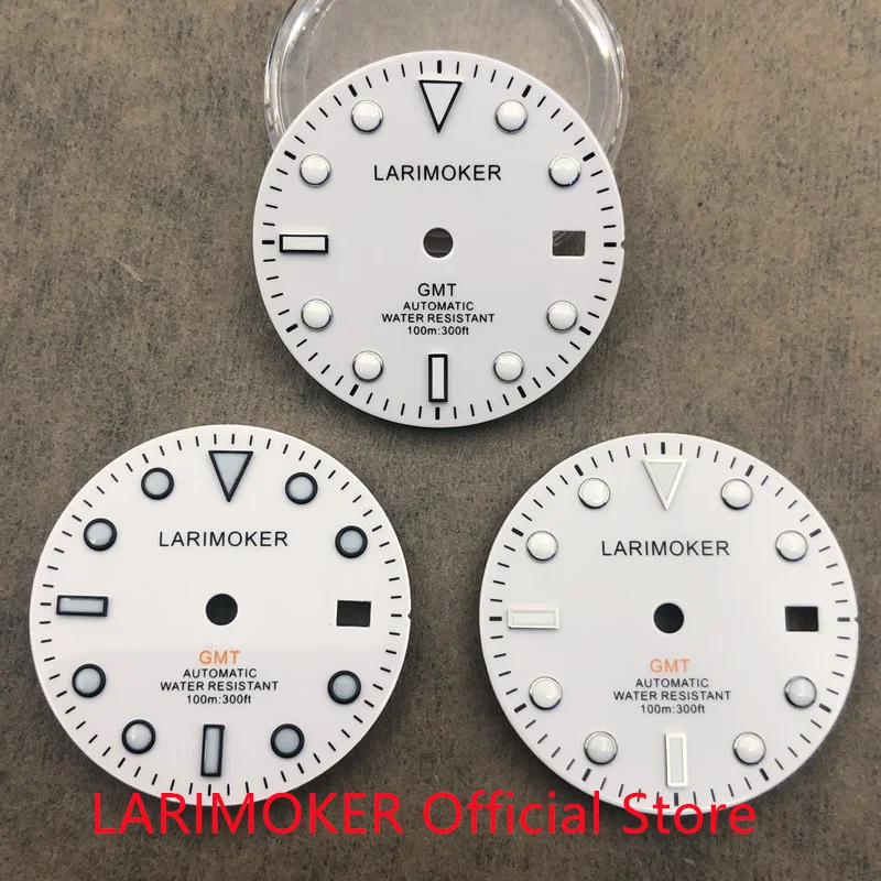 LARIMOKER/без логотипа 28 5 мм зеленый светильник-белый циферблат подходит для MINGZHU 3804