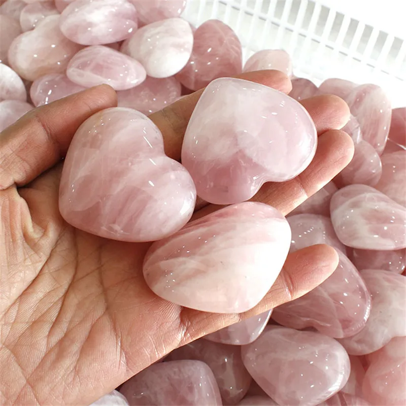

1 Pcs Natural Rose Quartz Crystal / Rainbow Fluorite / Kambaba Jasper / Amazonite Stone Cute Heart
