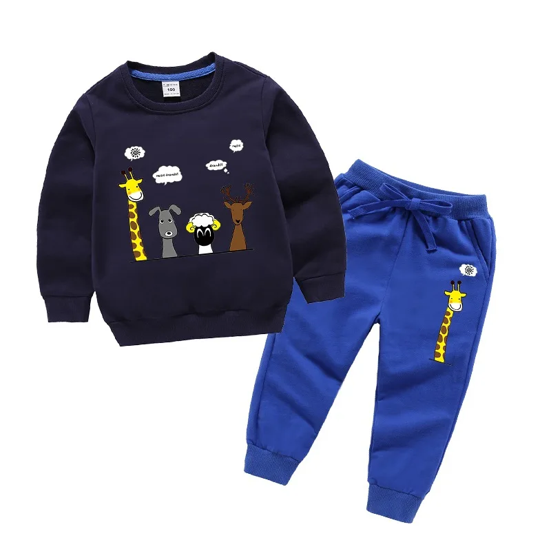 Детские комплекты Свитшот и брюки костюмы с мультяшным принтом спортивный