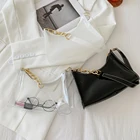 Прозрачная женская сумка из ПВХ, новая модная сумка через плечо с акриловой цепочкой, повседневные женские маленькие сумки для телефона с держателем для карт на молнии
