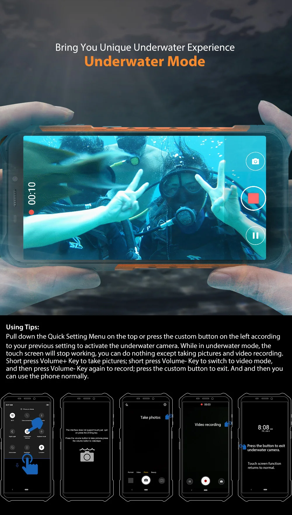Ulefone Armor X5 MT6763 Octa core ip68 Rugged Waterproof Smartphone Android 9.0 RAM 3GB ROM 32GB NFC 4G LTE 5000mAh Mobile Phone